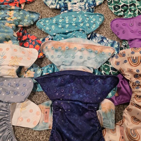 Bundle of 13 Petite Crown Reusable Cloth Diapers - Different Types - Picture 3 of 15